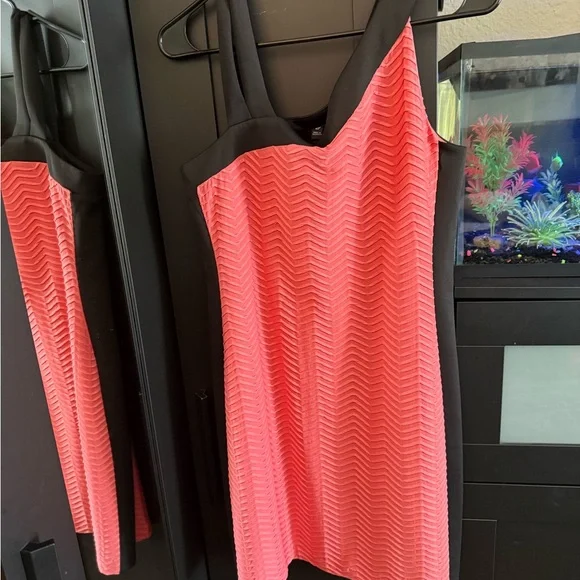 Enfocus Studio Black and Coral Mini Dress - Picture 4 of 4